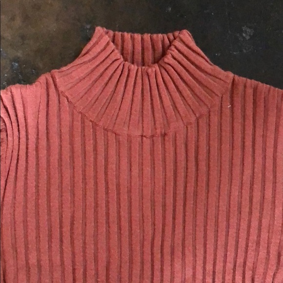 Rust Ribbed Crop Sweater - Picture 3 of 4